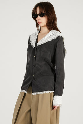 Lace Collar Shirt - 2026 SPRING