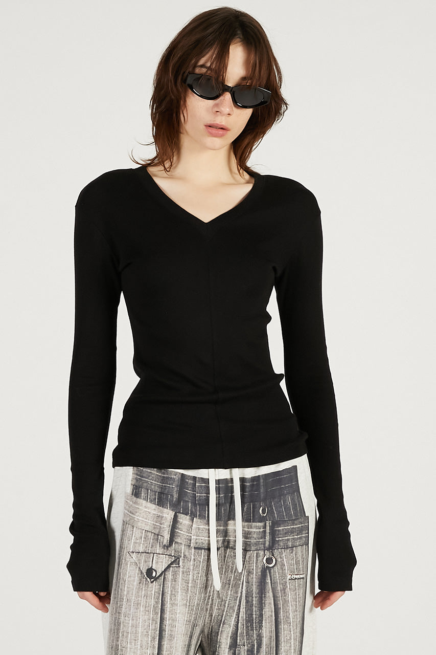 Deep V-Neck Top - 2026 SPRING