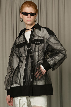 【25 SPRING PRE ORDER】Cocoon Sleeve Tulle Blouson