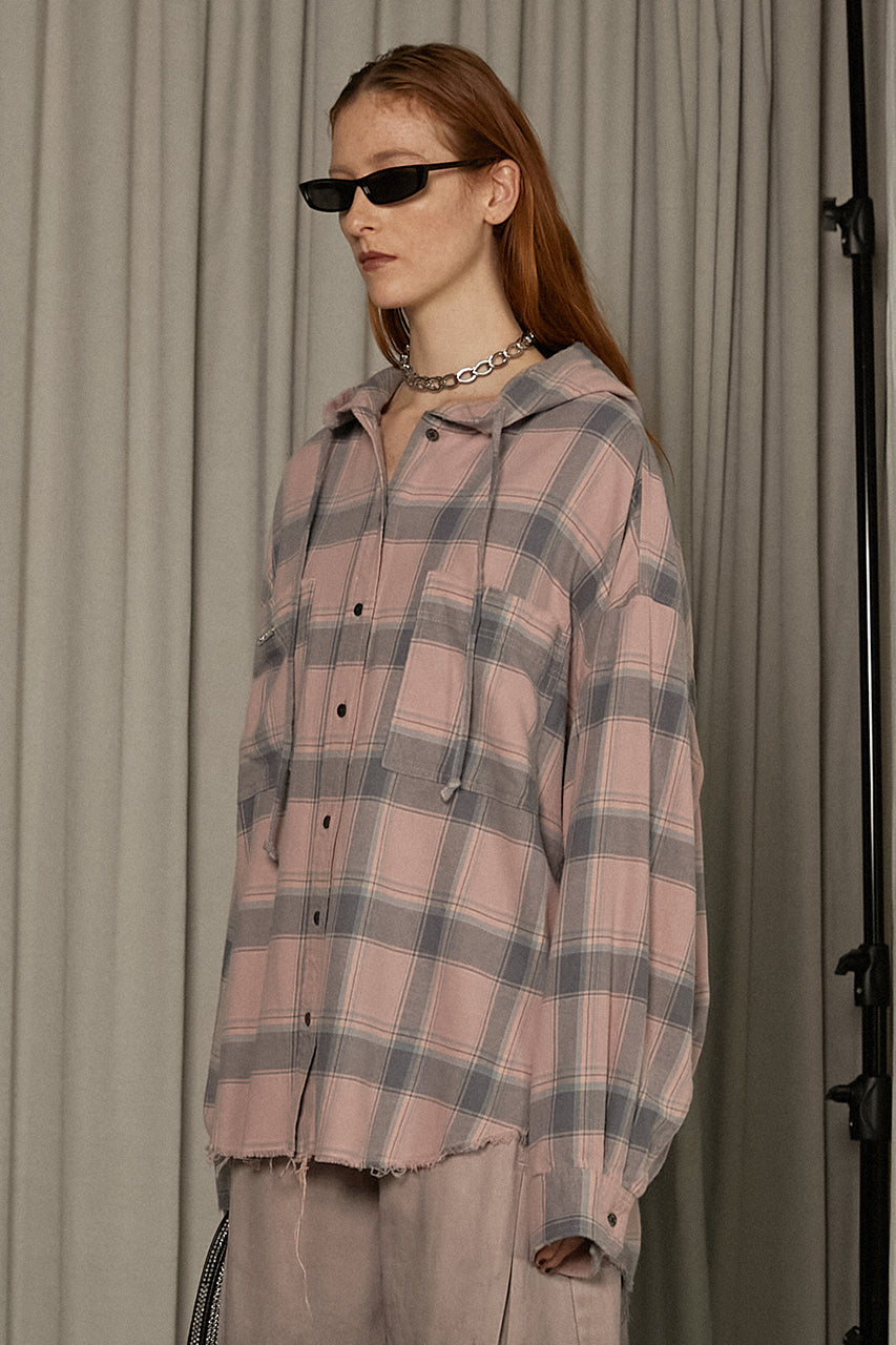 【25 SPRING PRE ORDER】Hooded Check Shirt