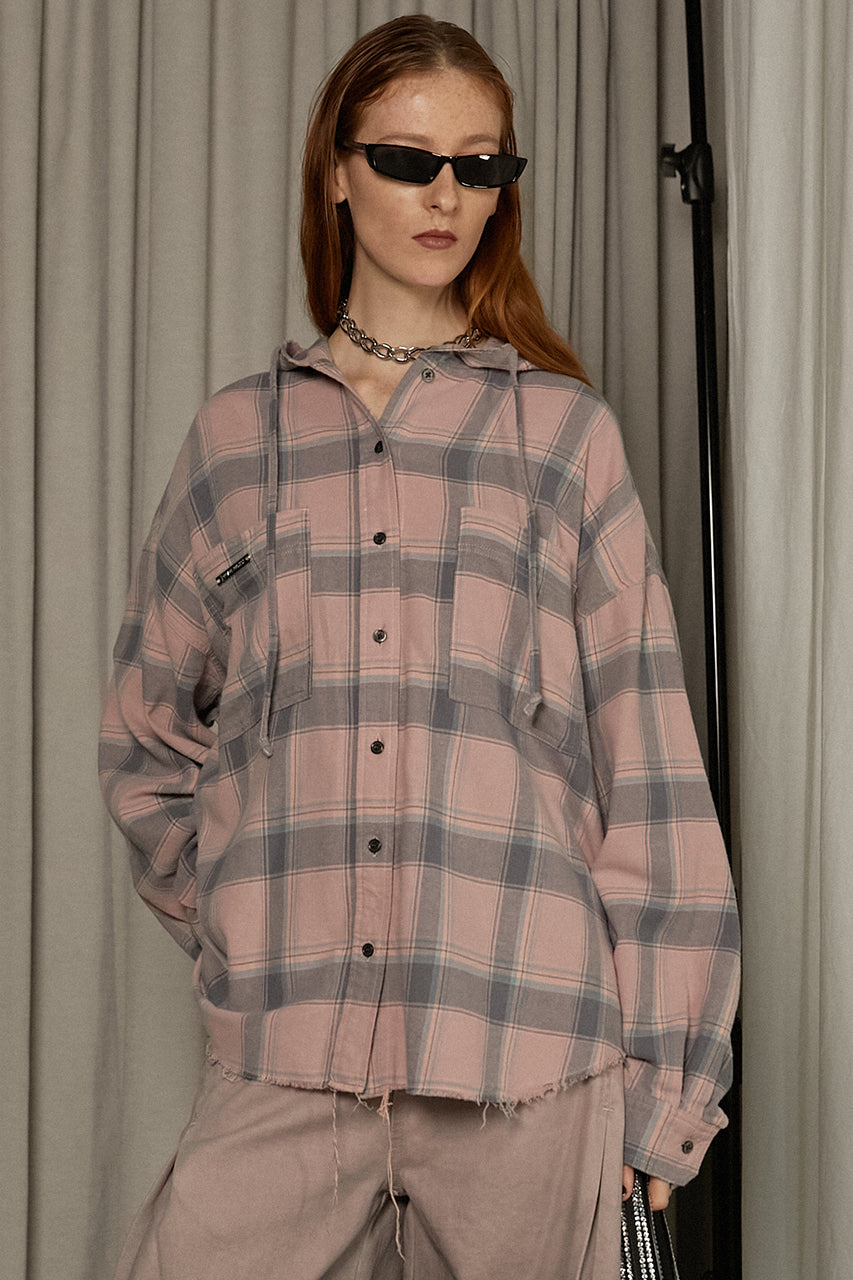 【25 SPRING PRE ORDER】Hooded Check Shirt