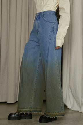 【25 SPRING PRE ORDER】Gradient Wide Denim Pants