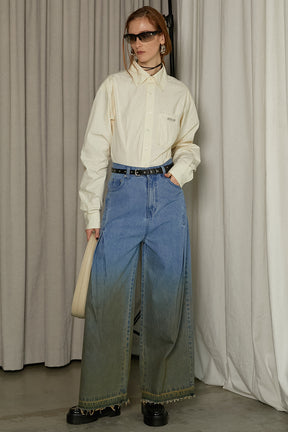 【25 SPRING PRE ORDER】Gradient Wide Denim Pants