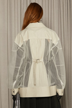 【25 SPRING PRE ORDER】Cocoon Sleeve Tulle Blouson