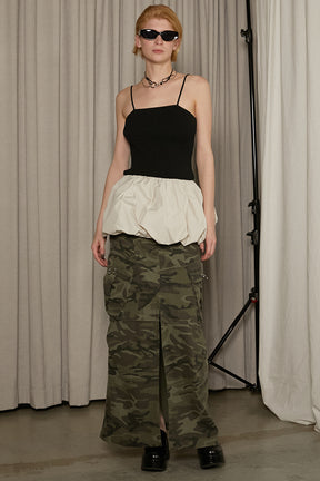 【25 SPRING PRE ORDER】Washed Cargo Pocket Maxi Skirt