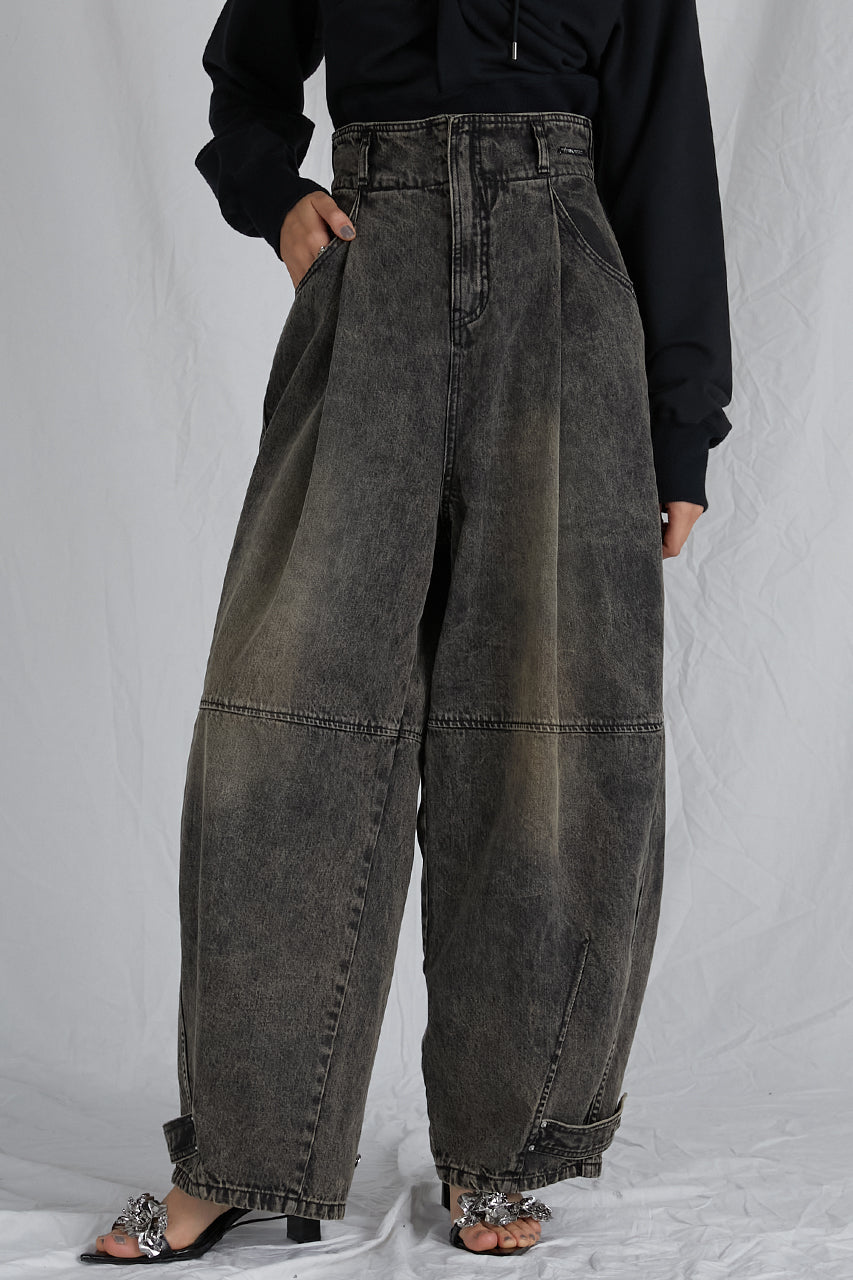 PRE ORDER】High Waist Banana Denim Pants