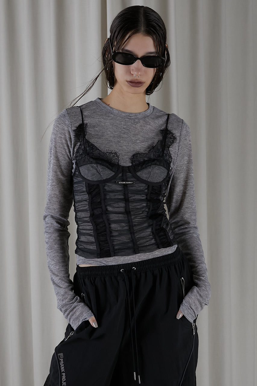 PRE ORDER】See-through Bustier Layered Top