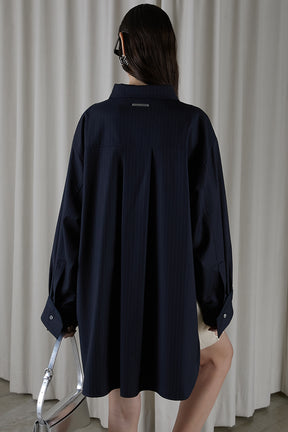 Worsted Asymmetry Slit Over Shirt