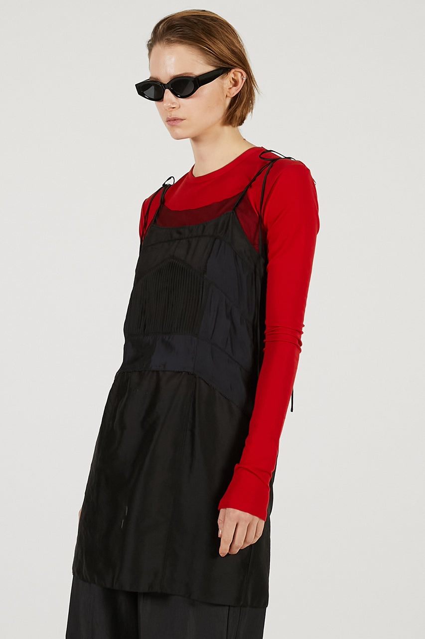 Pintuck Slip Mini Dress - 2026 SPRING