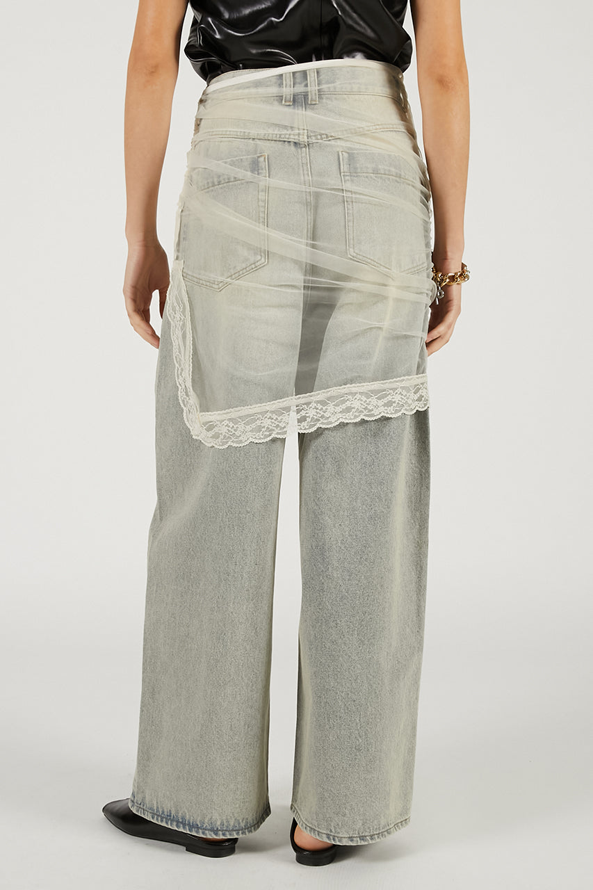 Tulle Skirt Layered Denim - 2026 SPRING