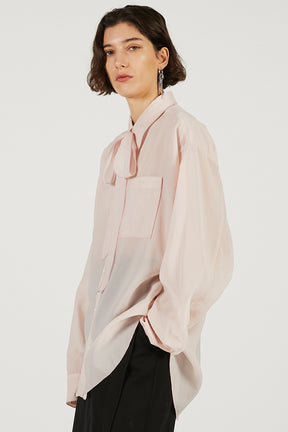 Contrast Trim Sheer Shirt - 2026 SPRING