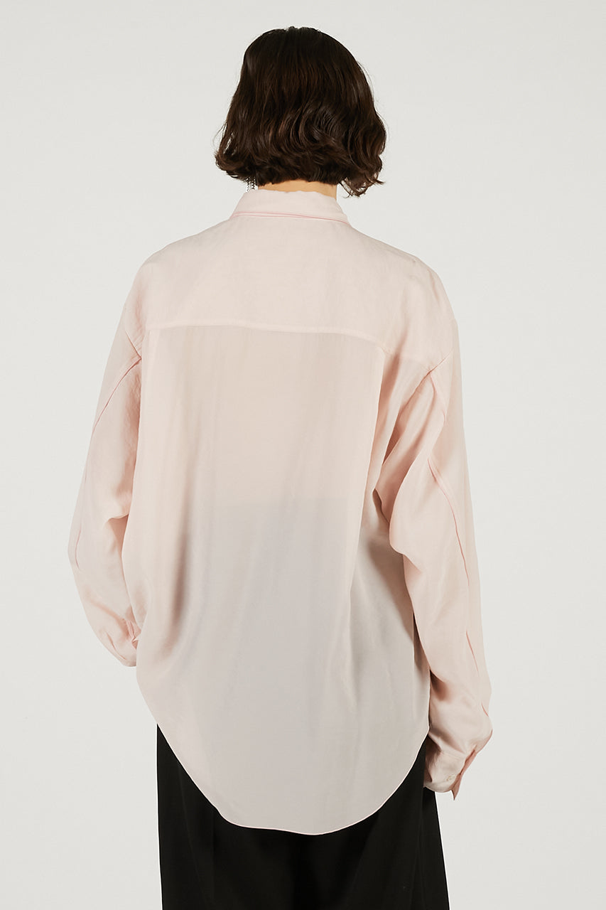 Contrast Trim Sheer Shirt - 2026 SPRING