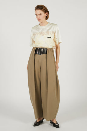 High-Waist Belted Tuck Pants - 2026 SPRING