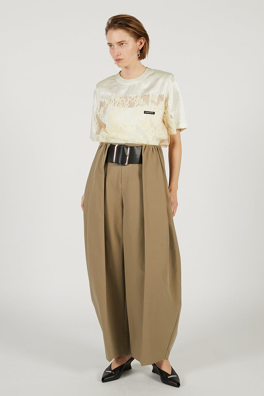 High-Waist Belted Tuck Pants - 2026 SPRING