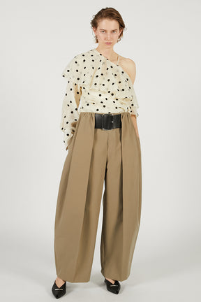 High-Waist Belted Tuck Pants - 2026 SPRING