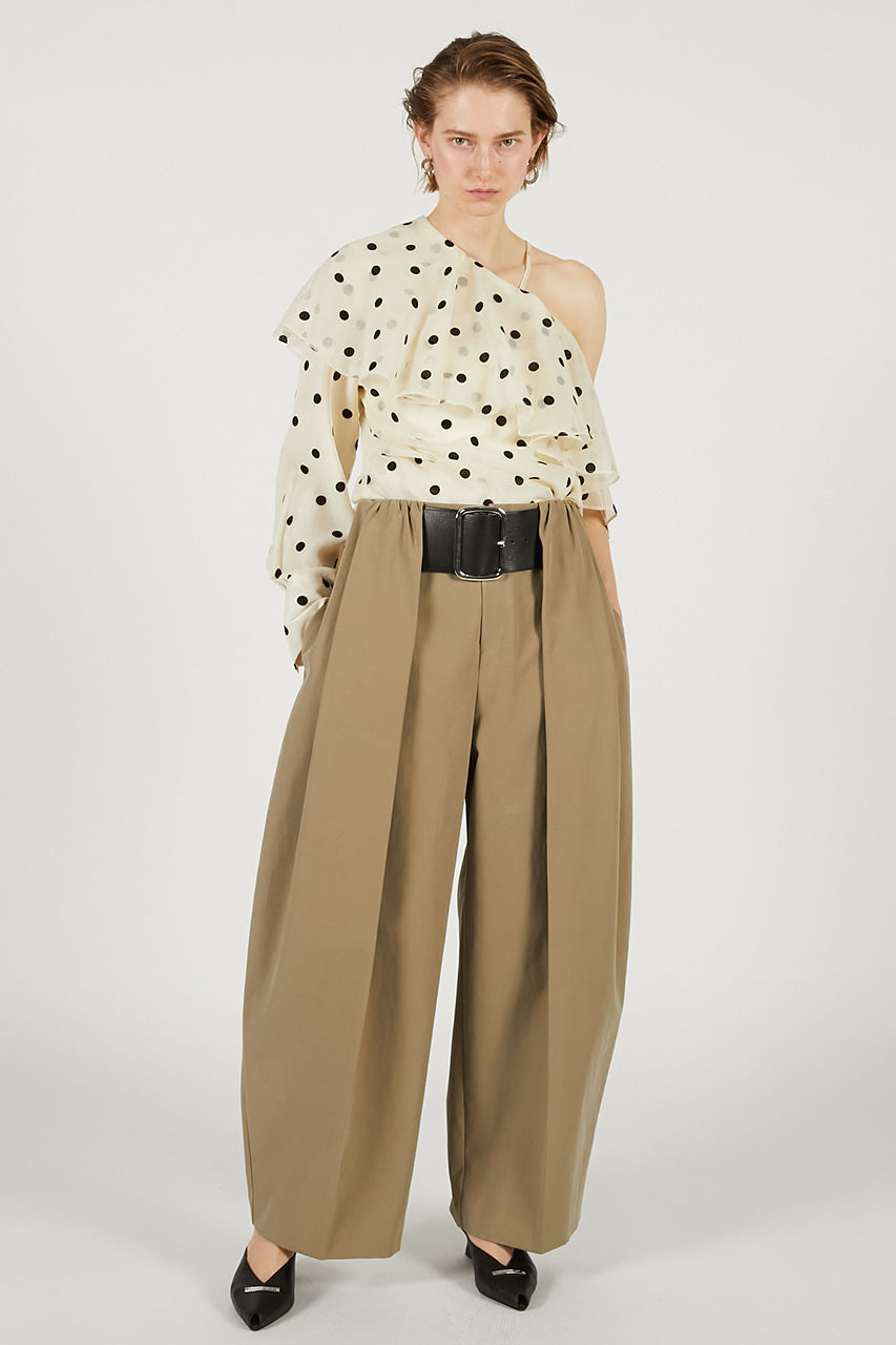 High-Waist Belted Tuck Pants - 2026 SPRING