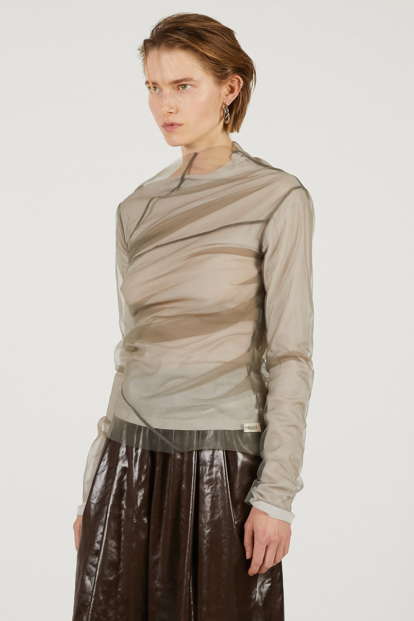 Tulle Layered Drape Top - 2026 SPRING