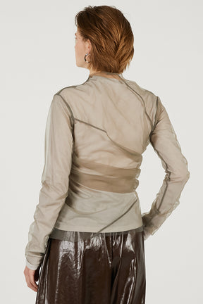 Tulle Layered Drape Top - 2026 SPRING