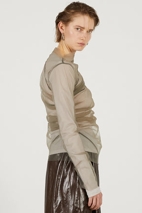 Tulle Layered Drape Top - 2026 SPRING