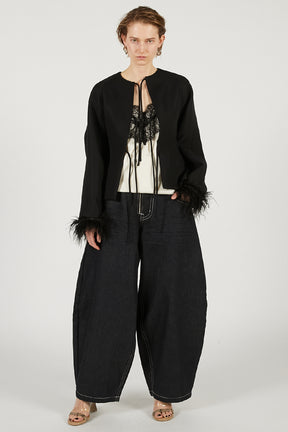 Feather Trim Jacket - 2026 SPRING