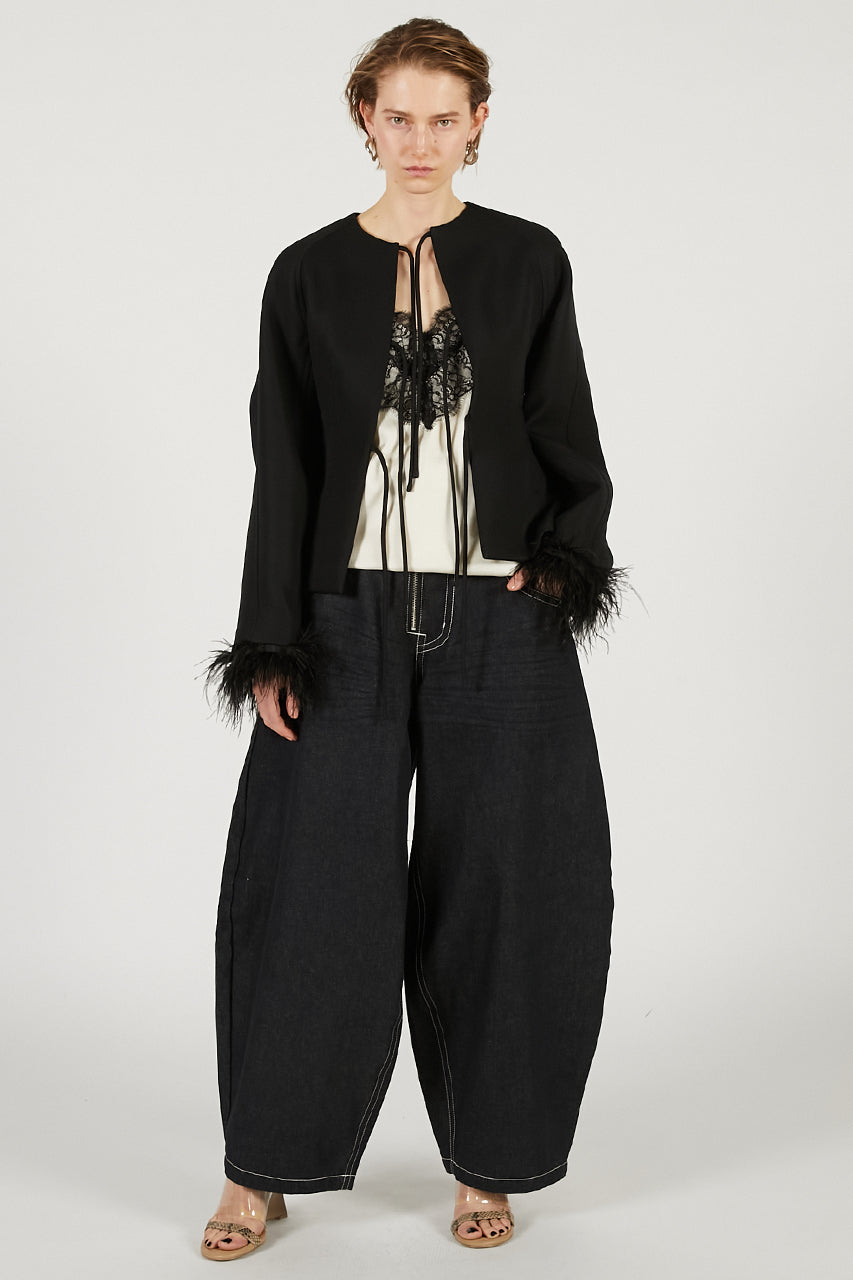 Feather Trim Jacket - 2026 SPRING