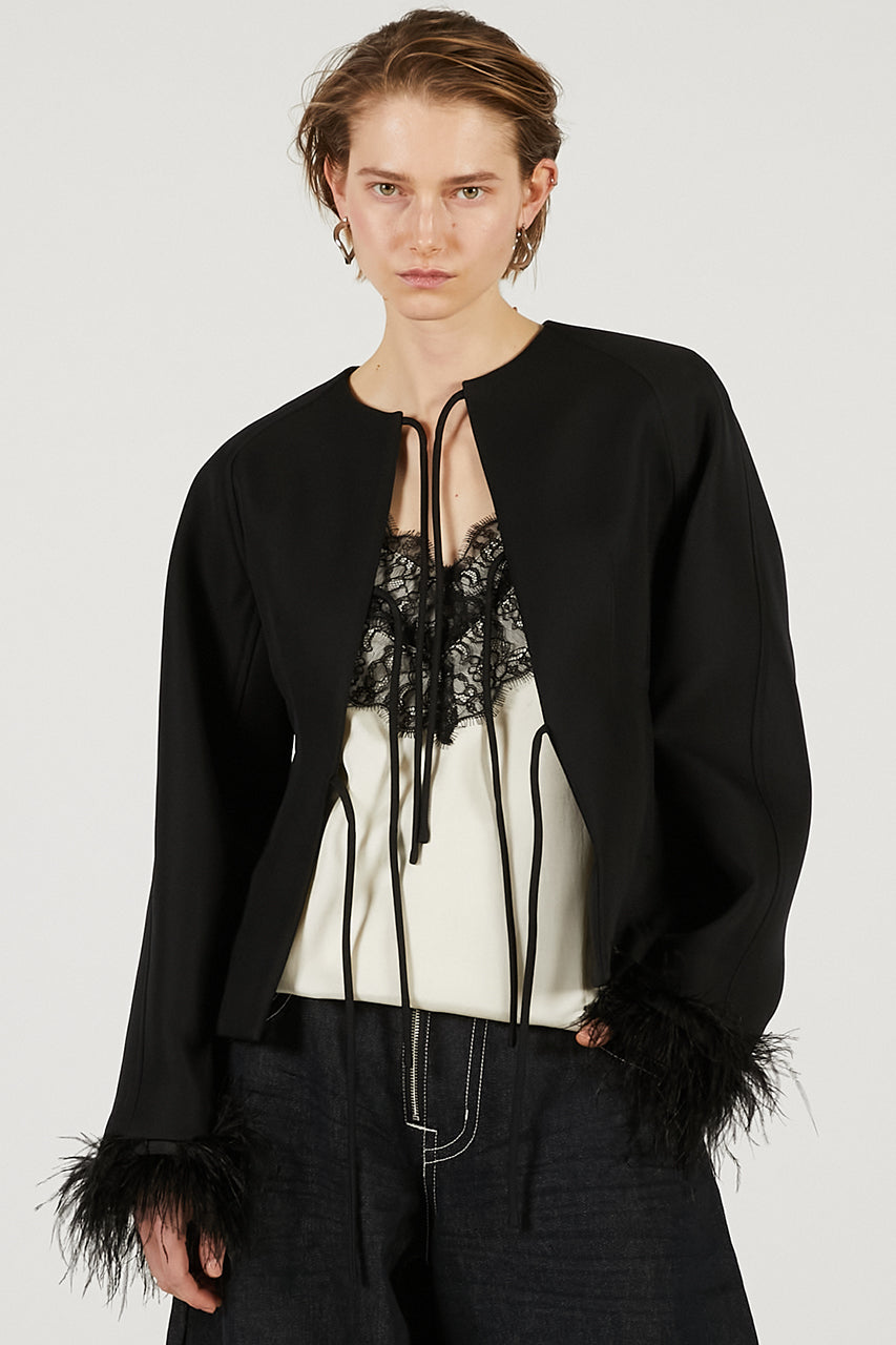 Feather Trim Jacket - 2026 SPRING