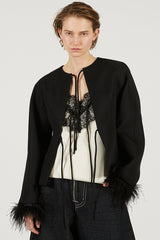Feather Trim Jacket