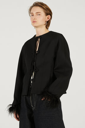 Feather Trim Jacket - 2026 SPRING
