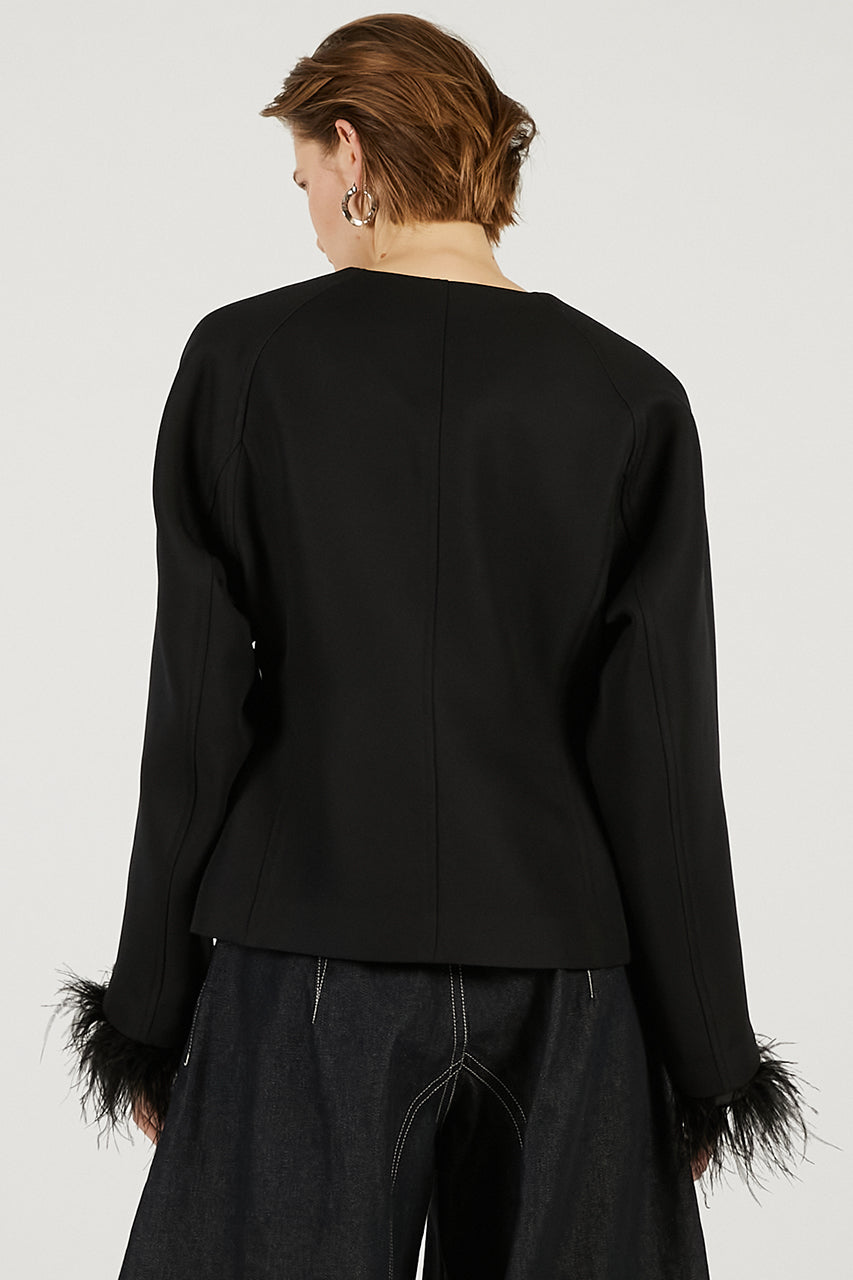 Feather Trim Jacket - 2026 SPRING