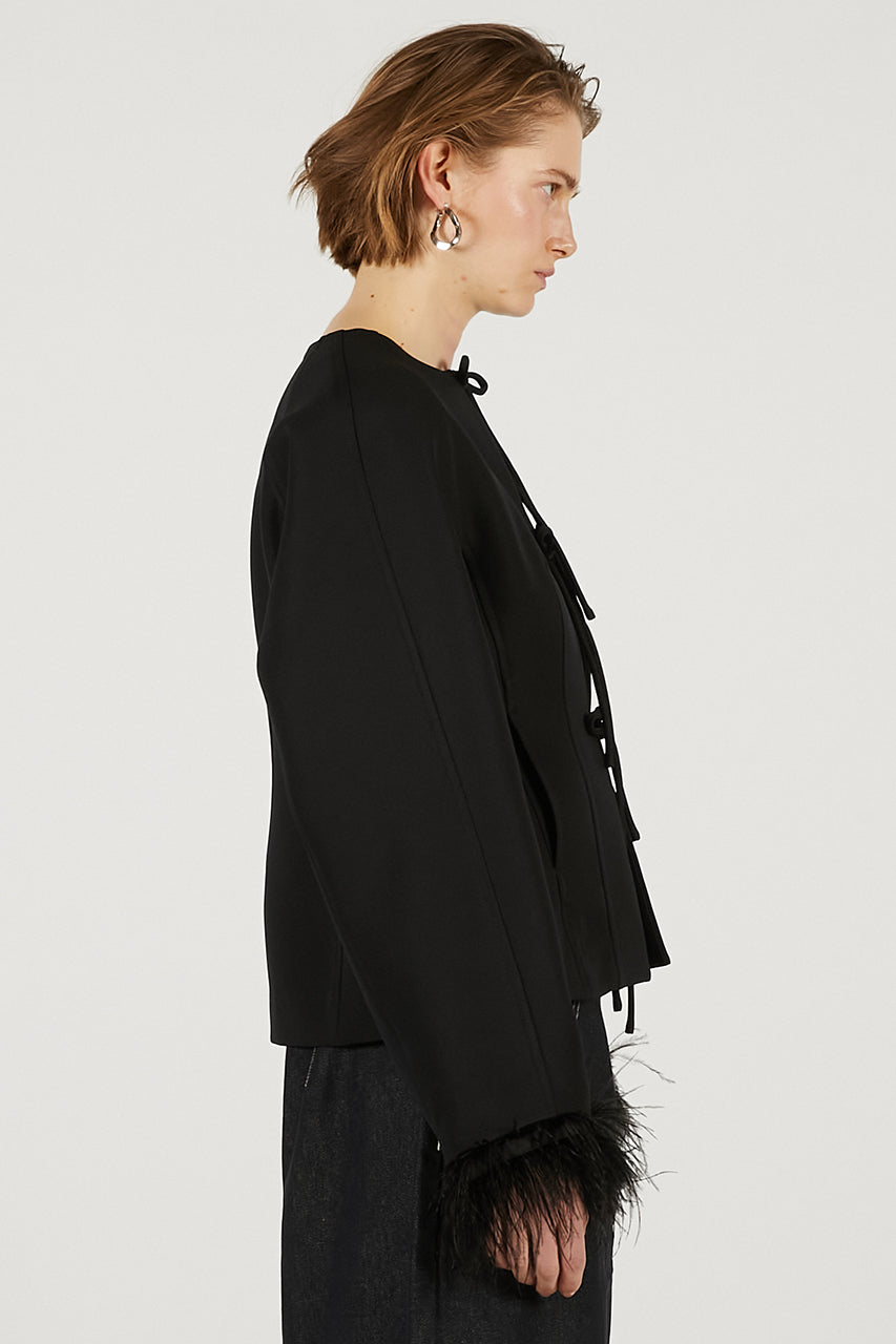 Feather Trim Jacket - 2026 SPRING