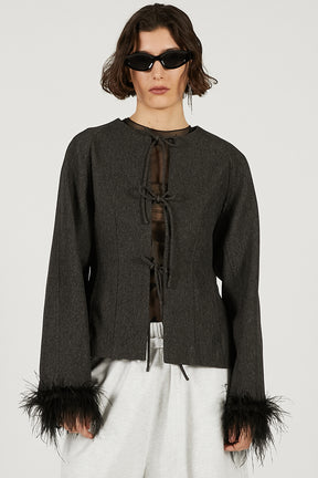 Feather Trim Jacket - 2026 SPRING