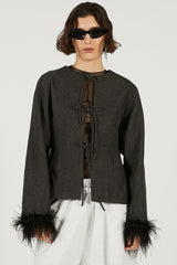 Feather Trim Jacket
