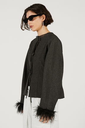 Feather Trim Jacket - 2026 SPRING