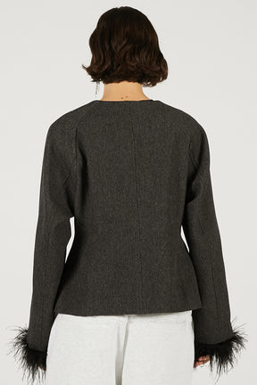 Feather Trim Jacket - 2026 SPRING