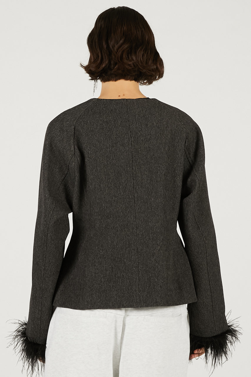 Feather Trim Jacket - 2026 SPRING