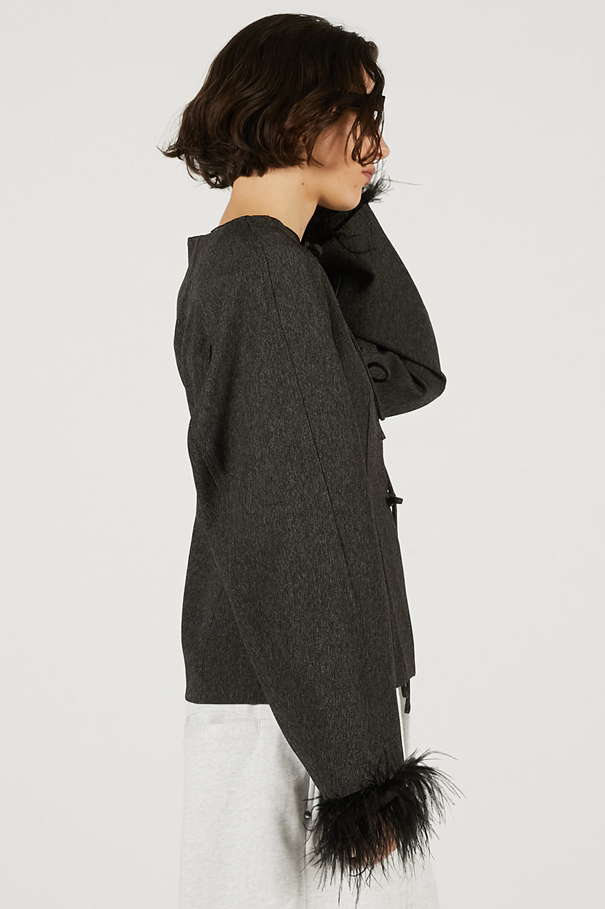 Feather Trim Jacket - 2026 SPRING