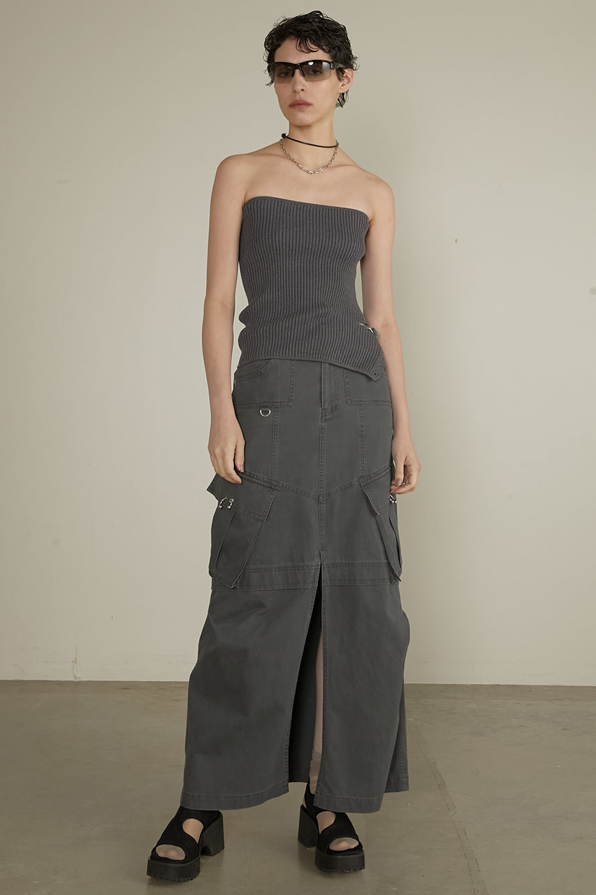 【25 SPRING PRE ORDER】Washed Cargo Pocket Maxi Skirt