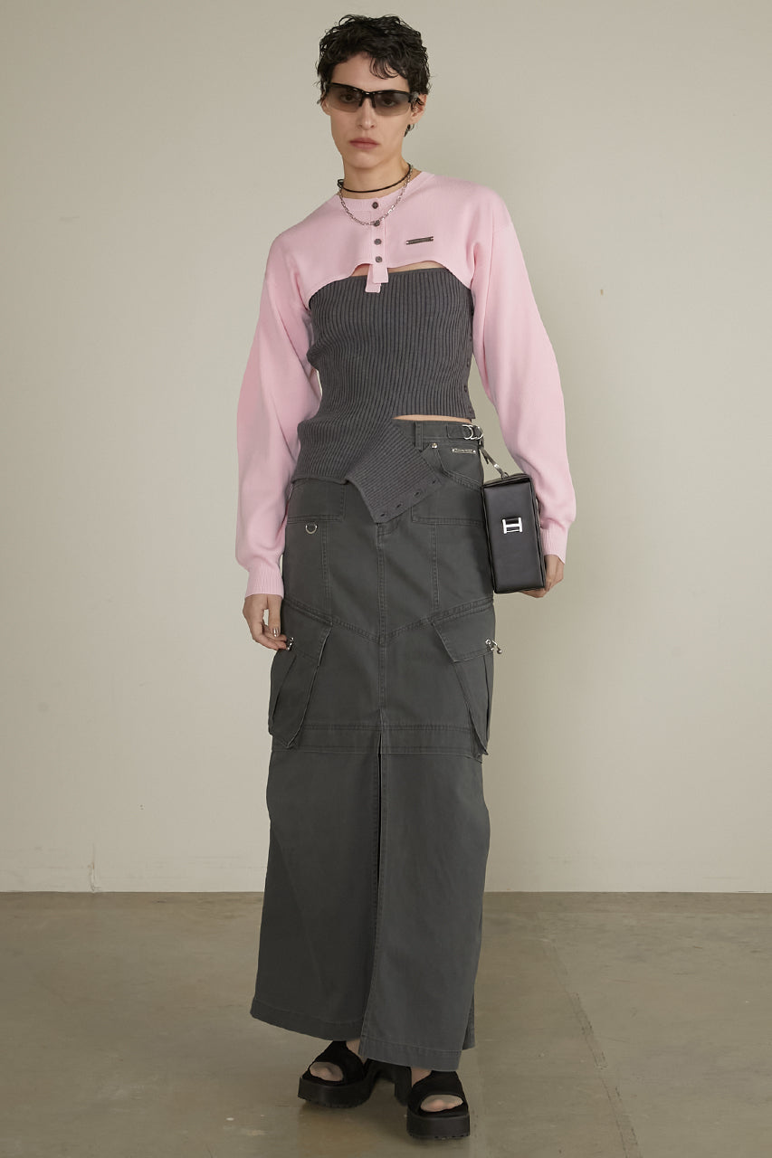 【25 SPRING PRE ORDER】Washed Cargo Pocket Maxi Skirt