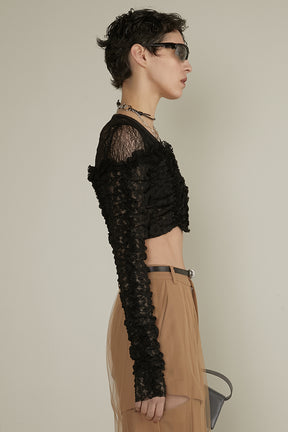 【25 SPRING PRE ORDER】Lace Gathered Top