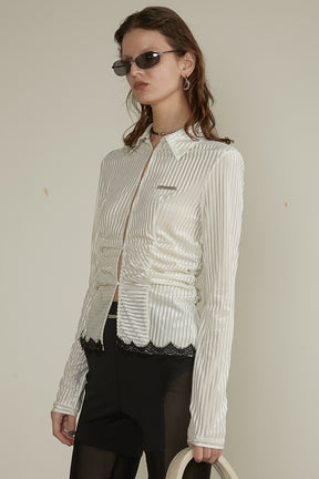 【25 SPRING PRE ORDER】Sheer Velvet Shirt