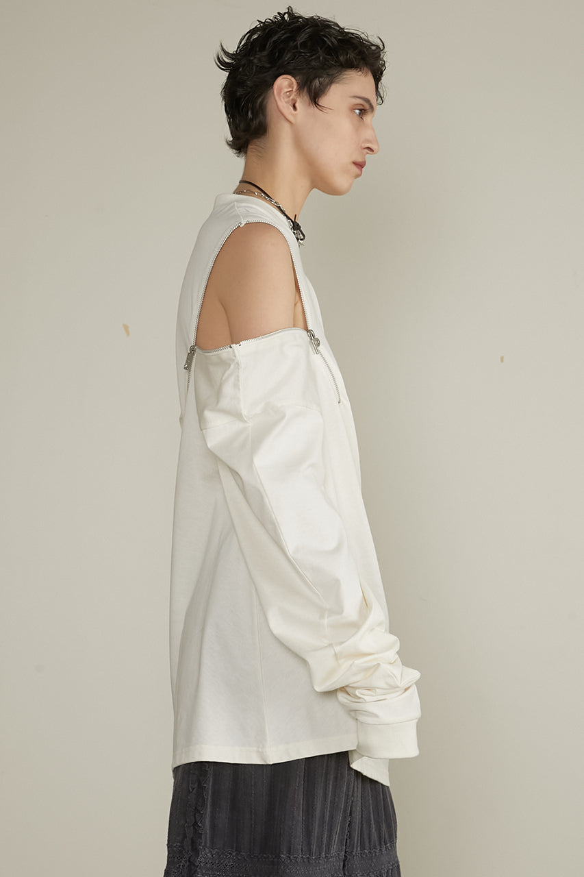 【25 SPRING PRE ORDER】Asymmetric Draped Zip Top