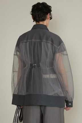 【25 SPRING PRE ORDER】Cocoon Sleeve Tulle Blouson