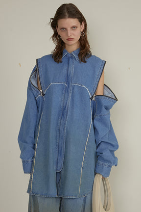 【25 SPRING PRE ORDER】Gradient Denim Shirt Dress