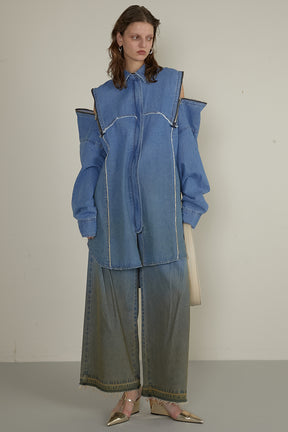 【25 SPRING PRE ORDER】Gradient Denim Shirt Dress