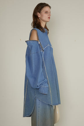 【25 SPRING PRE ORDER】Gradient Denim Shirt Dress