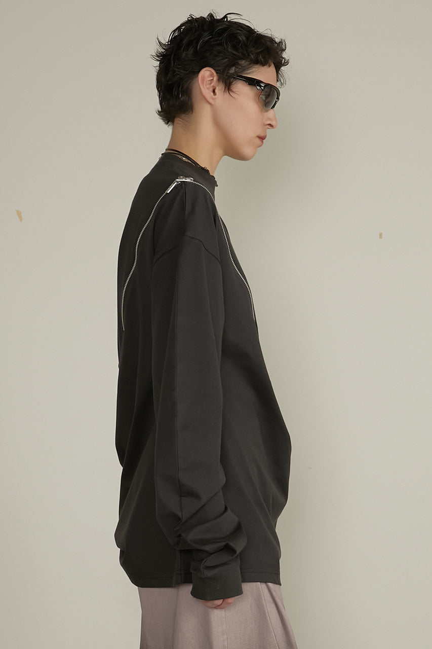 【25 SPRING PRE ORDER】Asymmetric Draped Zip Top