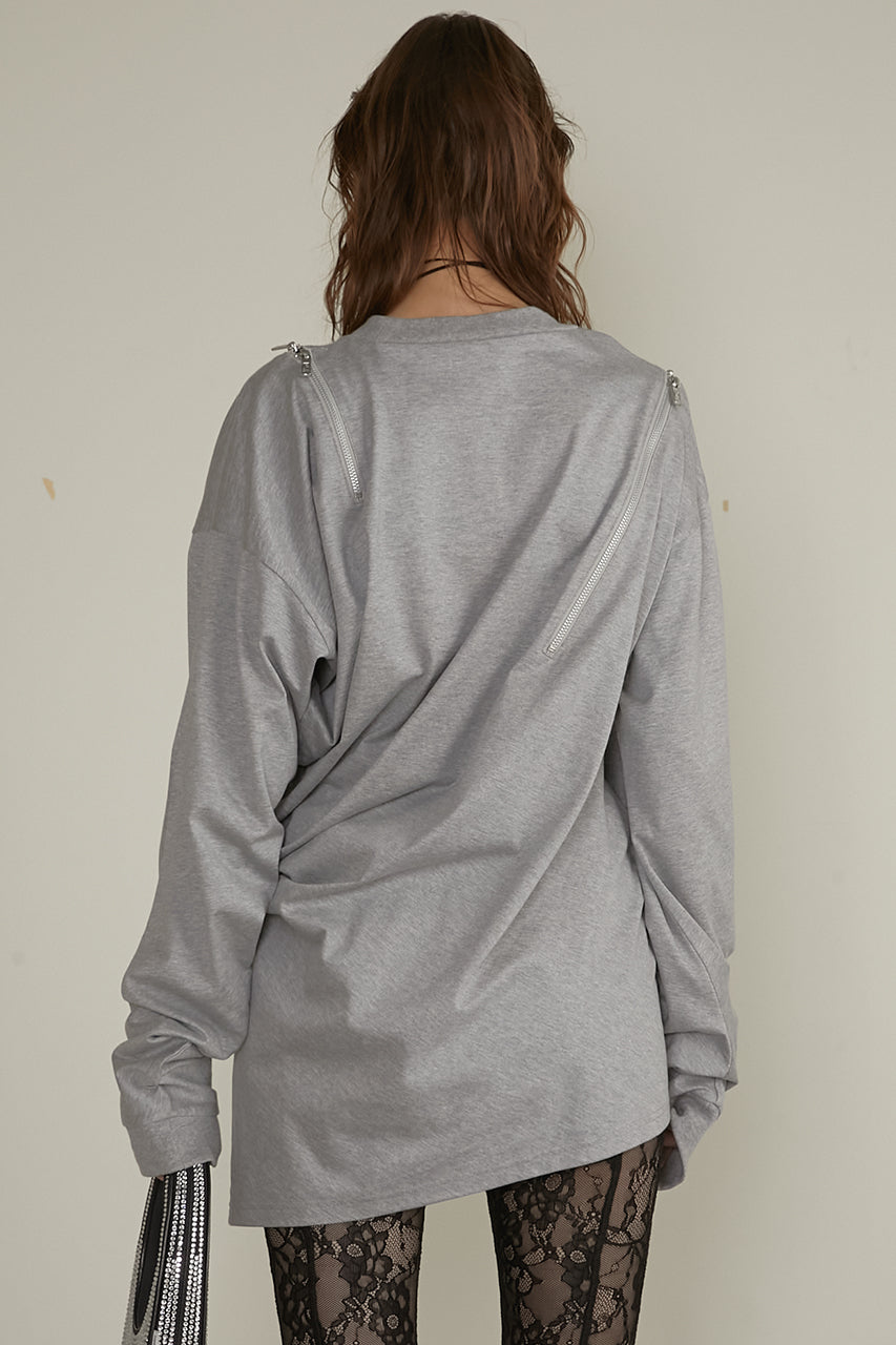 【25 SPRING PRE ORDER】Asymmetric Draped Zip Top