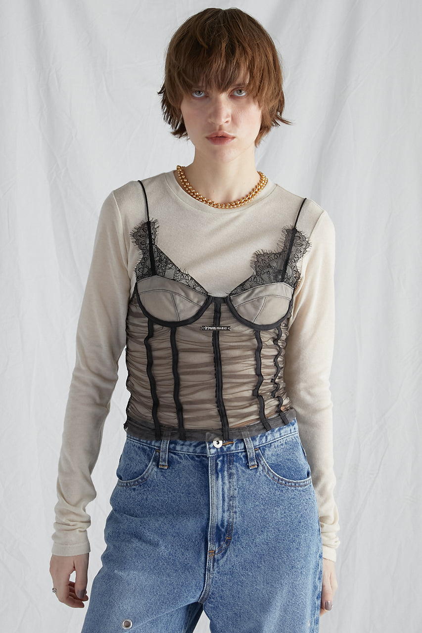 【PRE ORDER】See-through Bustier Layered Top