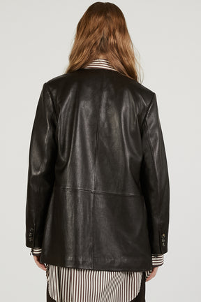 Lamb Leather No-Collar Jacket - 2026 SPRING