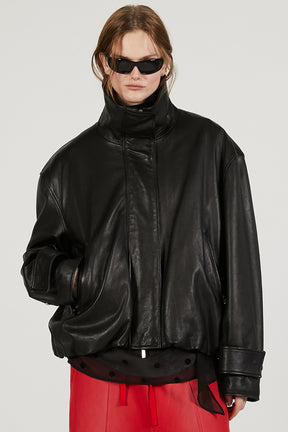 SHEEP Leather High Neck Blouson - PRE ORDER